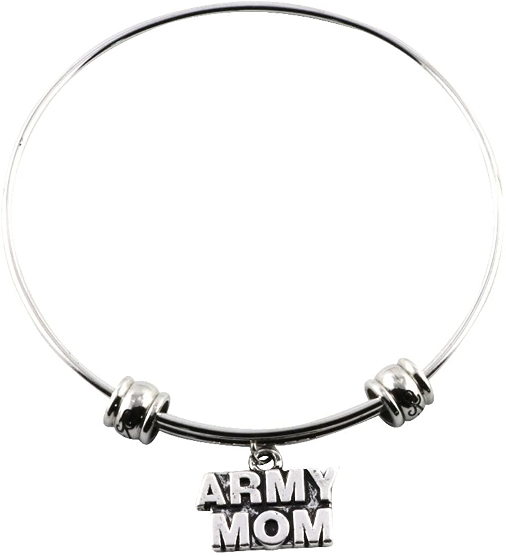 Army Mom Bangle | Army Bracelet Jewelry Gift for Women