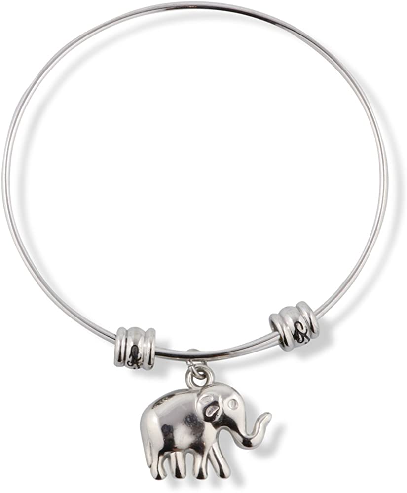 Emerald Park Jewelry Elephant (3D) Fancy Charm Bangle