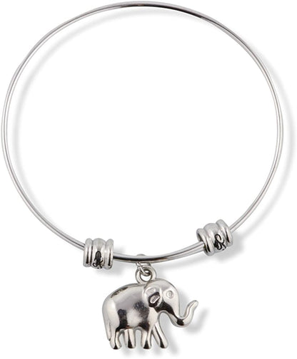 Emerald Park Jewelry Elephant (3D) Fancy Charm Bangle