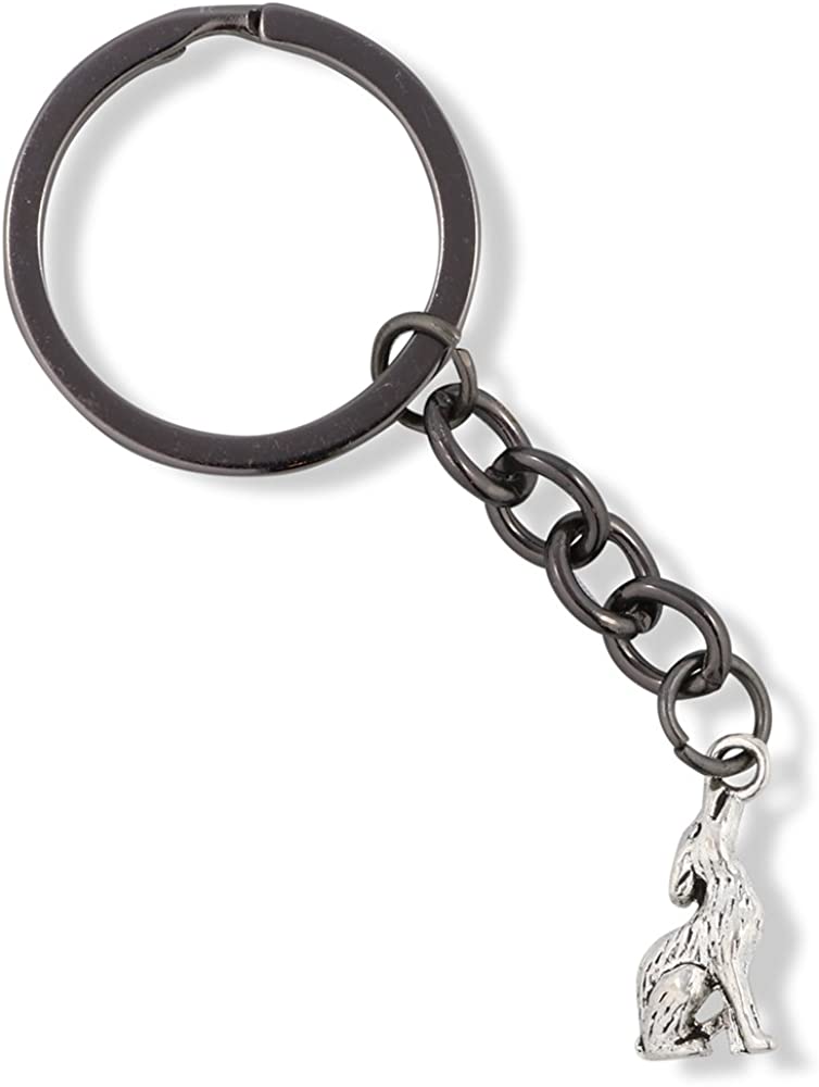 Emerald Park Jewelry Wolf Howling 3D Charm Keychain
