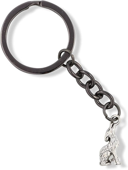 Emerald Park Jewelry Wolf Howling 3D Charm Keychain