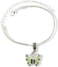 Butterfly with Colored Enamel Snake Chain Charm Bracelet (Blue)