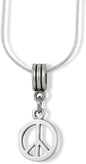 Emerald Park Jewelry Peace Outline Charm Snake Chain Necklace