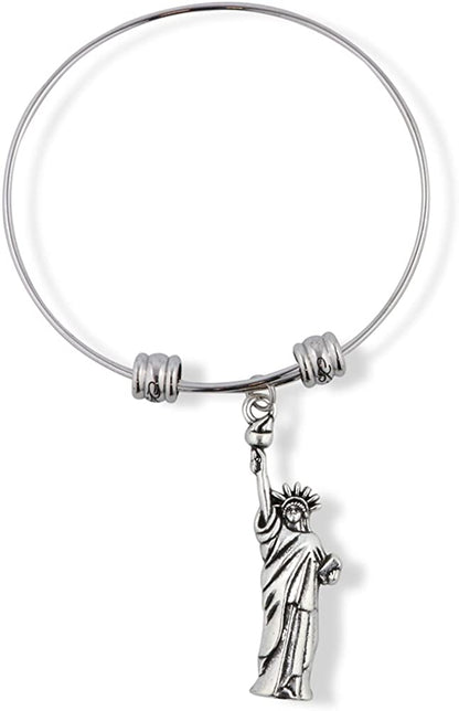 Emerald Park Jewelry Statue of Liberty Large Fancy Charm Bangle