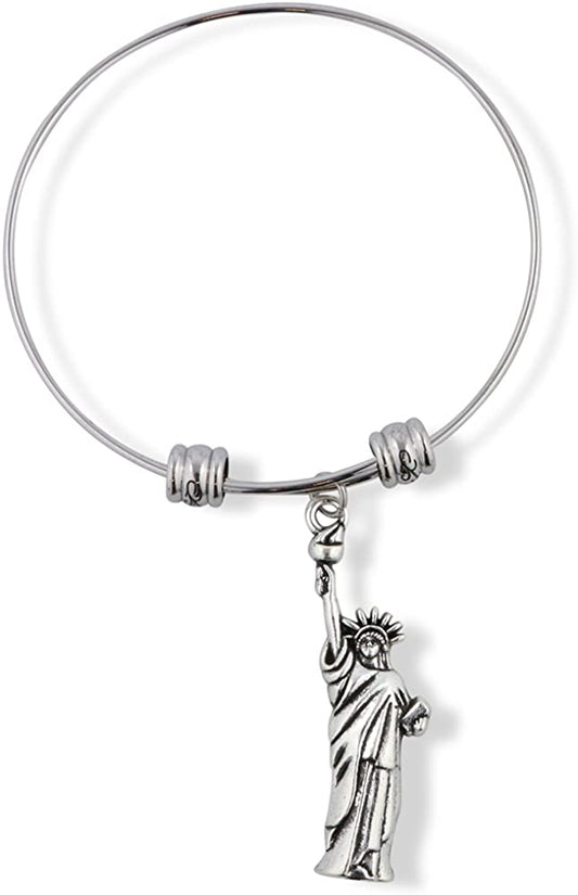 Emerald Park Jewelry Statue of Liberty Large Fancy Charm Bangle