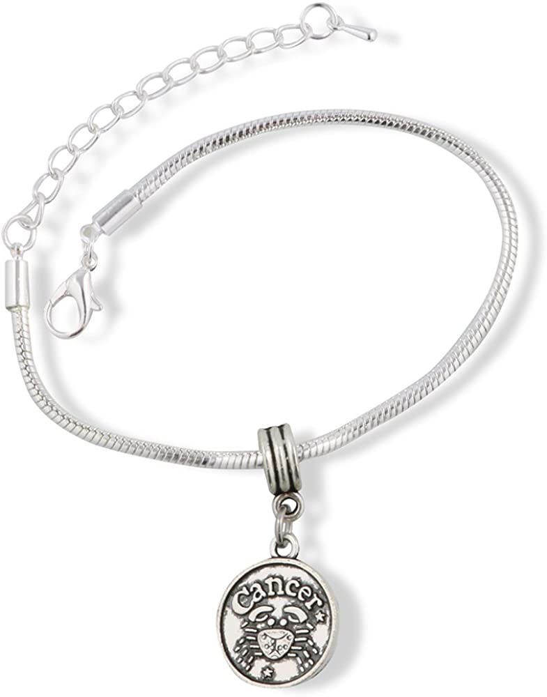 Emerald Park Jewelry Cancer Astrology Sign Snake Chain Charm Bracelet
