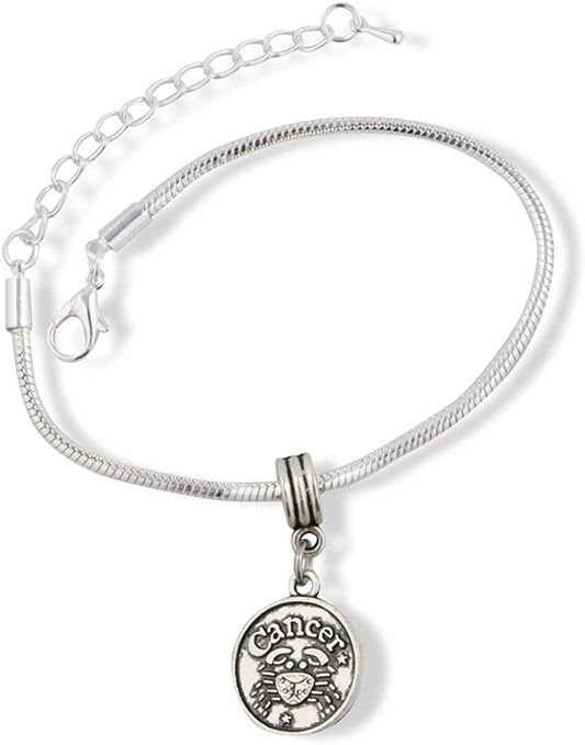 Emerald Park Jewelry Cancer Astrology Sign Snake Chain Charm Bracelet