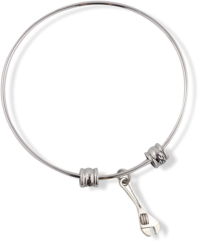 Emerald Park Jewelry Crescent Wrench Fancy Charm Bangle