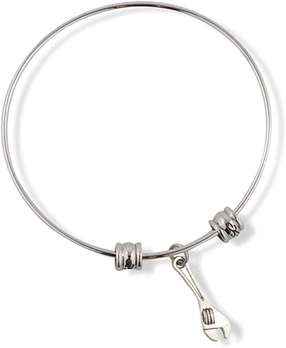 Emerald Park Jewelry Crescent Wrench Fancy Charm Bangle