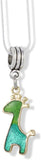 EPJ Giraffe with Four Horns and Tail Charm Snake Chain Necklace