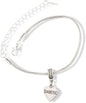 EPJ Diabetic Bracelet | Text on Heart Snake Chain Charm Bracelet