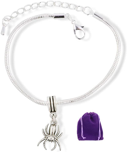 Spider Jewelry | Spider Bracelet on Stainless Steel Snake Chain Charm Bracelet