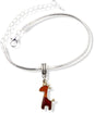 EPJ Giraffe with Four Horns and Tail Snake Chain Charm Bracelet