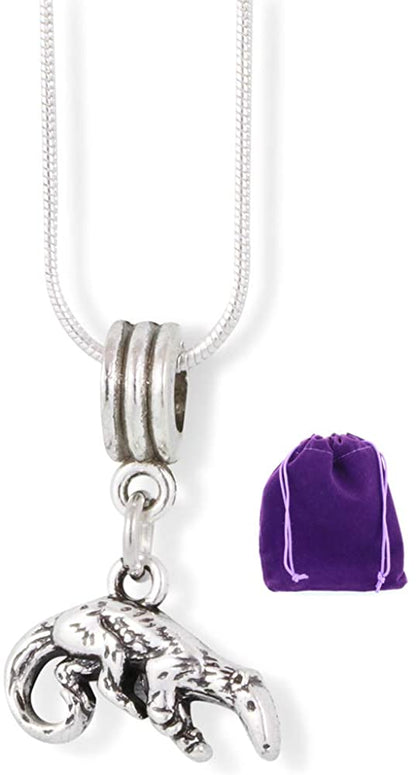 Ant Eater Anteater Charm Snake Chain Necklace