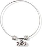 XOXO Kiss Hug Text Fancy Charm Bangle