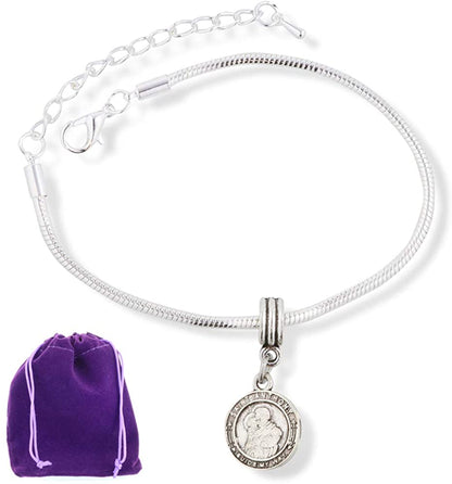 Saint Anthony Bracelet | Guide my Way Stainless Steel Snake Chain Charm Bracelet