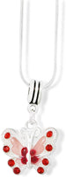 Emerald Park Jewelry Butterfly with Coloured Enamel Charm Snake Chain Necklace