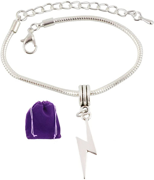 Lightning Bolt Bracelet | Lightning Bolt Jewelry Stainless Steel Snake Chain Charm Bracelet can be Flash Jewelry or a Flash Bracelet or Lightning Bolt Jewelry for Women as a Flash Simble