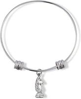 Chess Bracelet | Knight Chess Game Piece Fancy Charm Bangle