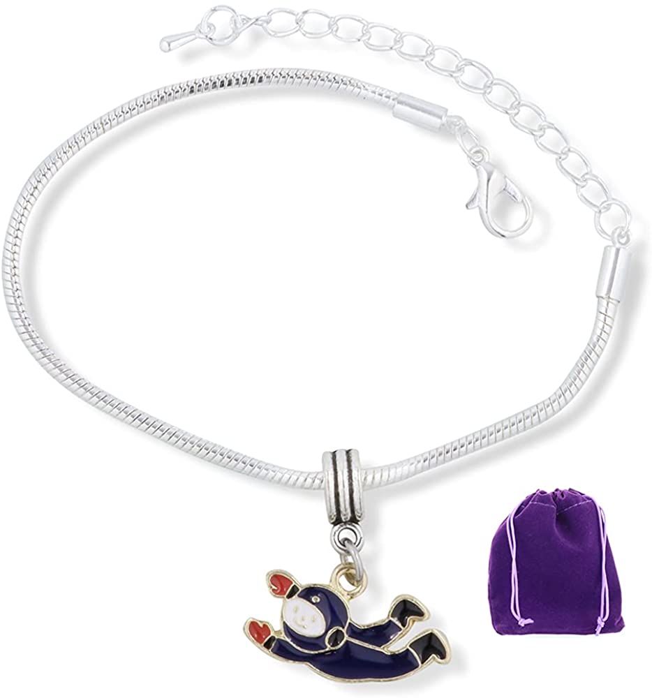 Astronaut Spaceman Bracelet | Blue Suit Floating Snake Chain Charm Bracelet