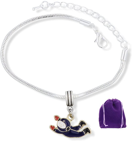 Astronaut Spaceman Bracelet | Blue Suit Floating Snake Chain Charm Bracelet