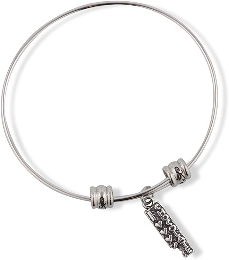 Emerald Park Jewelry I Love Chocolate Fancy Charm Bangle