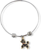 Emerald Park Jewelry Poodle with Red Collar Fancy Charm Bangle
