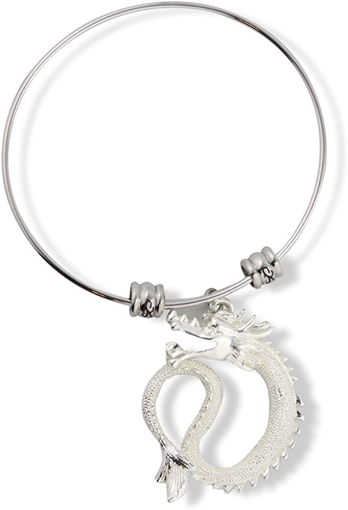 Emerald Park Jewelry Serpent Dragon Fancy Charm Bangle
