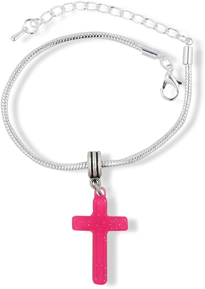 Emerald Park Jewelry Cross Plastic Snake Chain Charm Bracelet