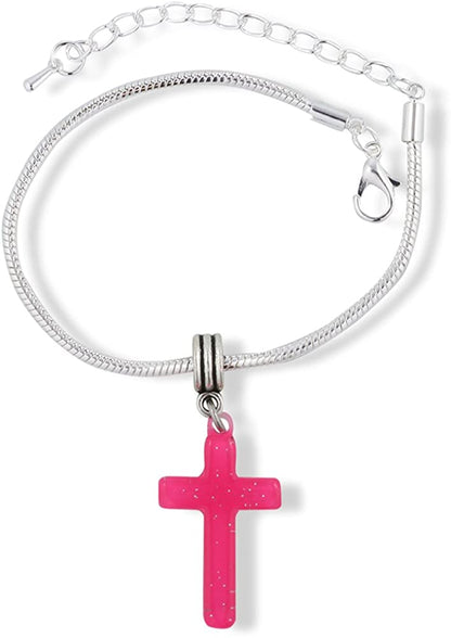 Emerald Park Jewelry Cross Plastic Snake Chain Charm Bracelet
