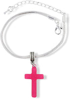 Emerald Park Jewelry Cross Plastic Snake Chain Charm Bracelet