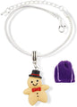 Gingerbread Man Plastic Snake Chain Charm Bracelet