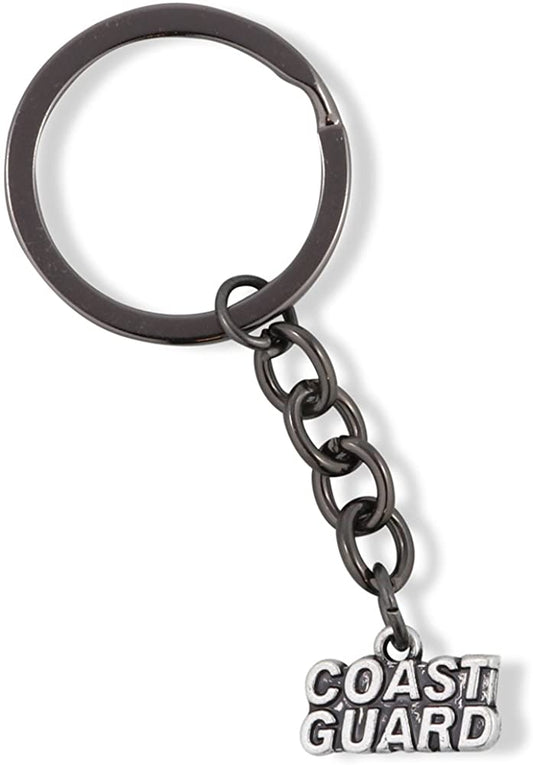 Coast Guard Text Charm Keychain
