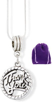 Thank You Necklace | Text in a Circle Charm Charm Snake Chain Necklace
