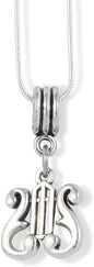 EPJ Harp Goddess Musical Instrument Charm Snake Chain Necklace
