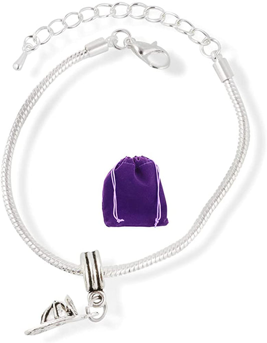 Fireman Helmet Firemens Hat Snake Chain Charm Bracelet