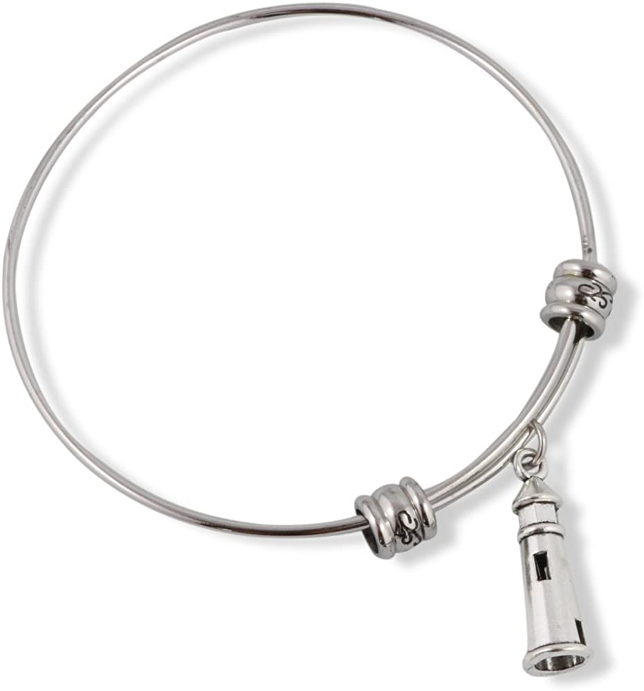 Lighthouse Bracelet | Hypoallergenic Stainless Steel Lighthouse Jewelry for Women with a Hope Charm and Light of Hope Symbol a Great Gift for Women and Men that need a Beacon Lighthouse for Guidance