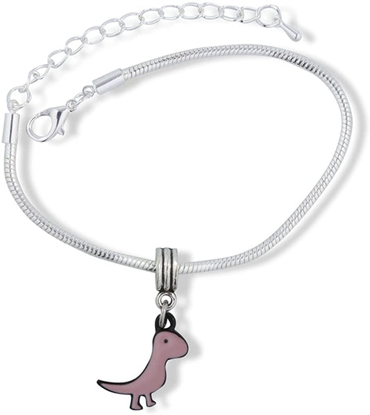 Emerald Park Jewelry Velociraptor Cartoonish Dinosaur Snake Chain Charm Bracelet