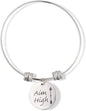EPJ Aim High Text Fancy Charm Bangle