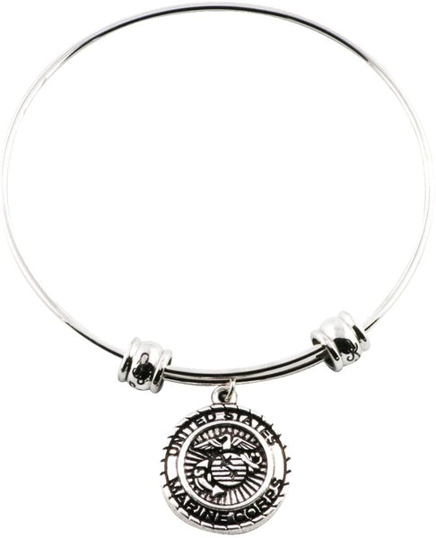 Marine Mom Bracelet | Marine Bangle Marine Corp Jewelry Jewlry Medal Charm Accessories Stuff Gift for Mom Men Women Girlfriend USMC Marines Symbol