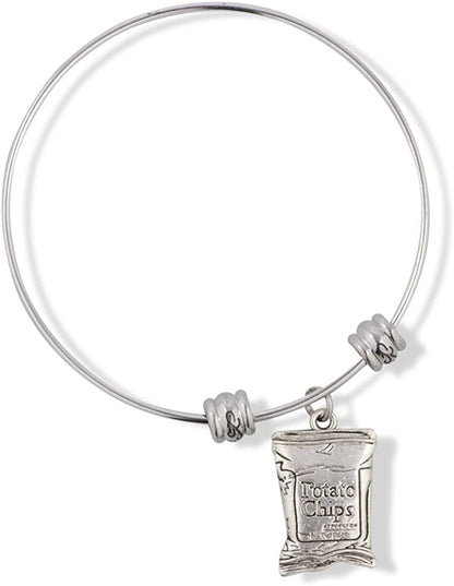EPJ Potato Chip Snack Junk Food Fancy Charm Bangle