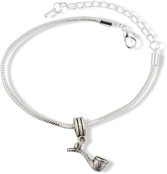 Emerald Park Jewelry Smoking Tobacco Pipe Snake Chain Charm Bracelet