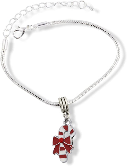 Emerald Park Jewelry Candy Cane Snake Chain Charm Bracelet