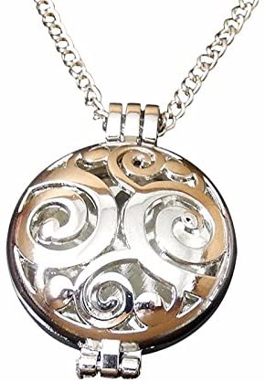 Emerald Park Jewelry Swirls Pendant Aromatherapy Essential Oils Charm Snake Chain Necklace