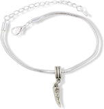 Carved Tusk Snake Chain Charm Bracelet