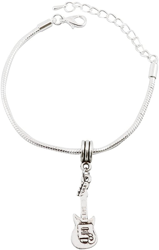Emerald Park Jewelry Guitar Snake Chain Charm Bracelet