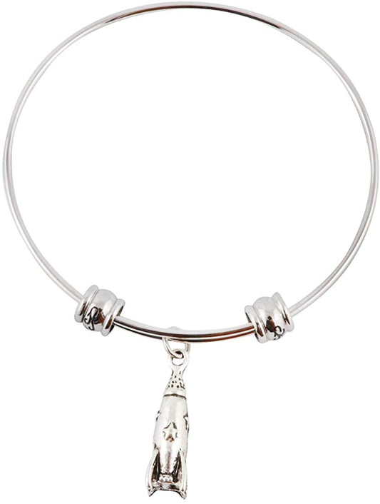 Emerald Park Jewelry Rocket Ship with Star on Side Fancy Bangle