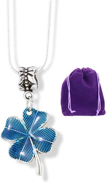 4 Leaf Clover Necklace | A Clover Necklace With A Blue Tint For A Lucky Clover Necklace Jewelry Makes Great Clover Necklaces For Women And Men with a Beautiful Four Leaf Clover Charm
