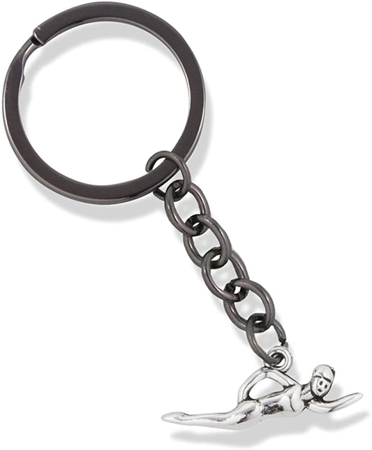 EPJ Swimmer with One Arm Forward and One Arm Back Charm Keychain