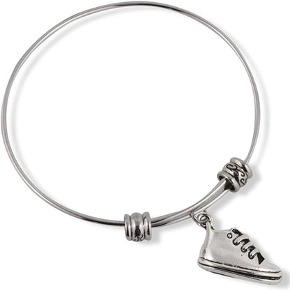 Emerald Park Jewelry Sneaker Baby Shoe with Laces (2 D) Fancy Bangle